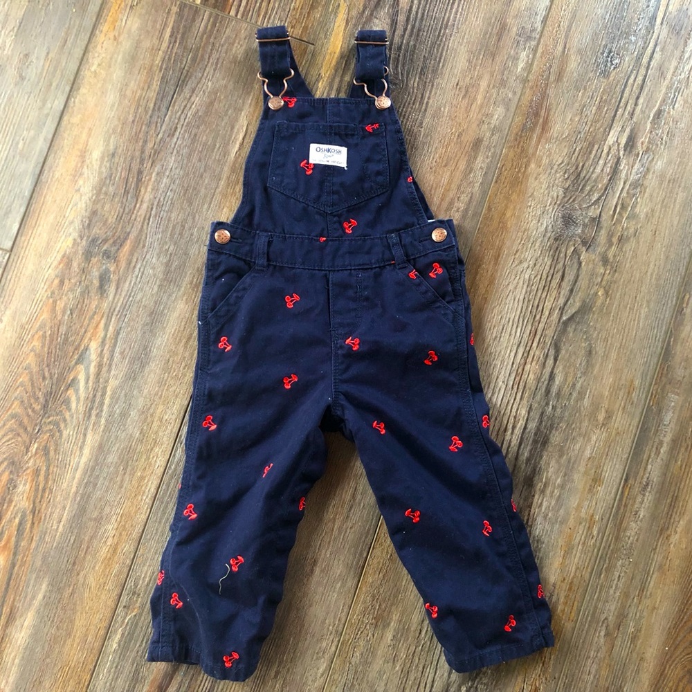 EUC Navy overalls with embroidered cherries